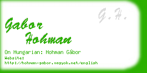 gabor hohman business card