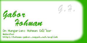 gabor hohman business card